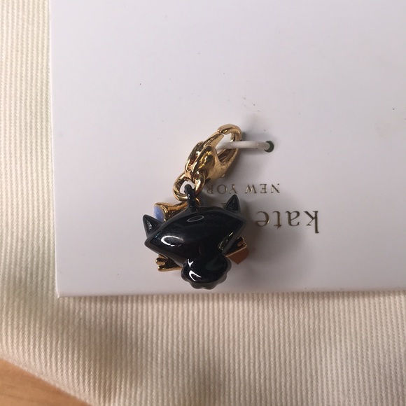 Kate Spade New York How Charming Black Cat with Blue Eyes Sparkly Dangle Charm - Picture 10 of 15